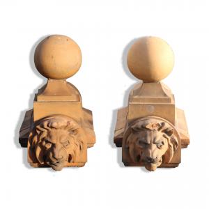 Antique terracotta gate terminals, 1800s.